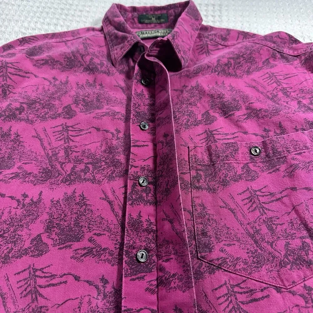 RARE Levi’s Sutter Creek M | 80s Magenta Forest | Hidden Placket + MOP‎ Buttons